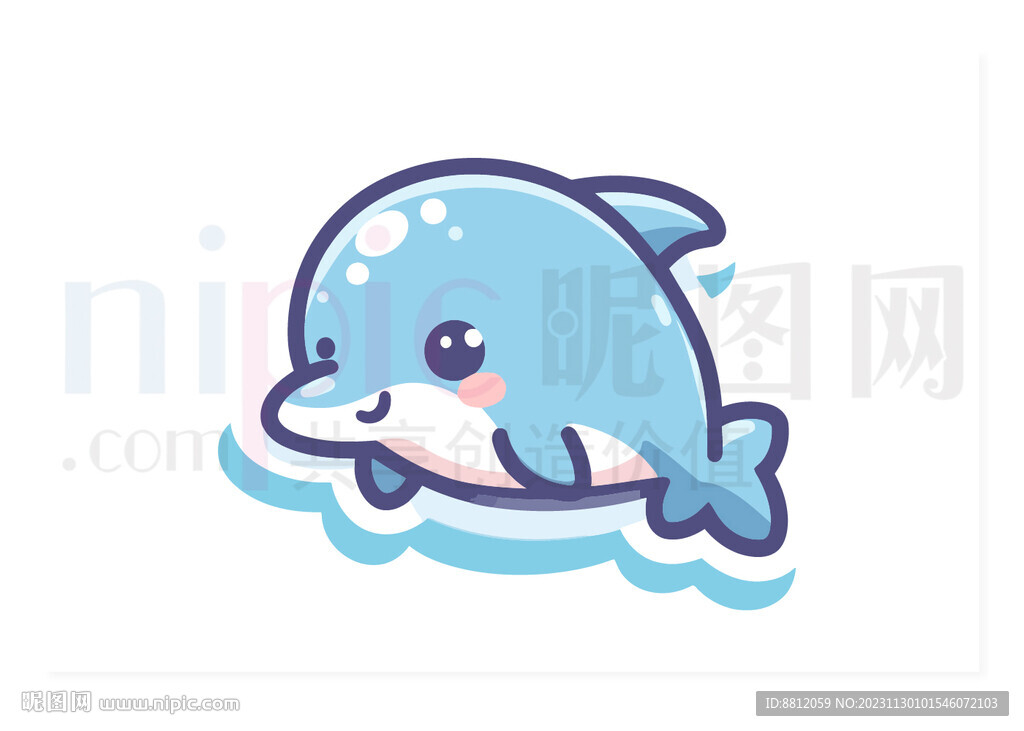 可爱海豚贴纸设计