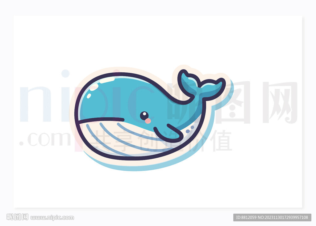 可爱鲸鱼贴纸设计