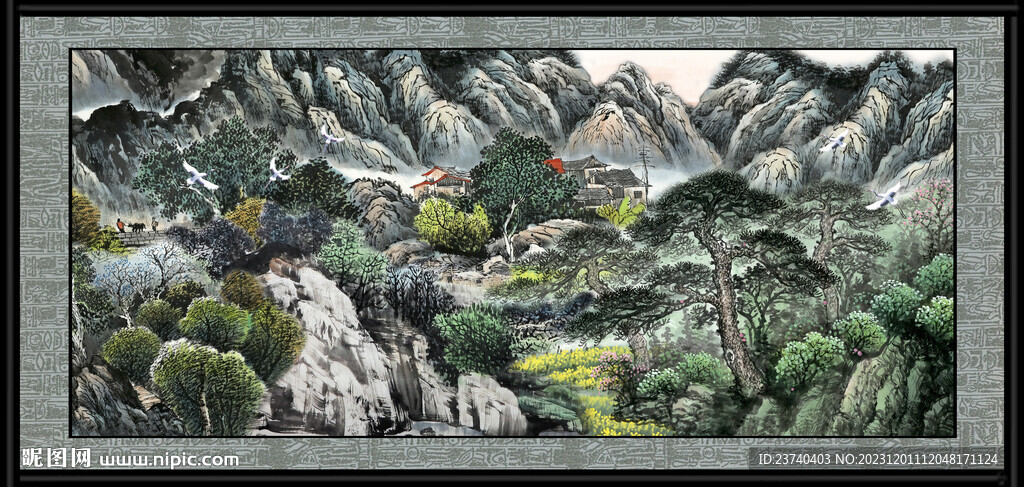 国画山水画 