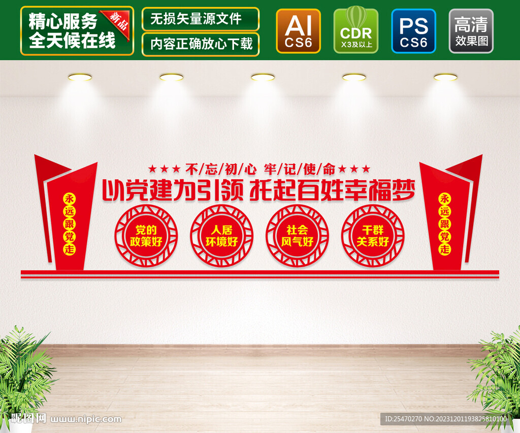 党建引领文化墙
