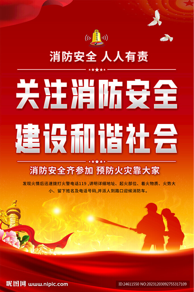 社区消防安全宣传海报