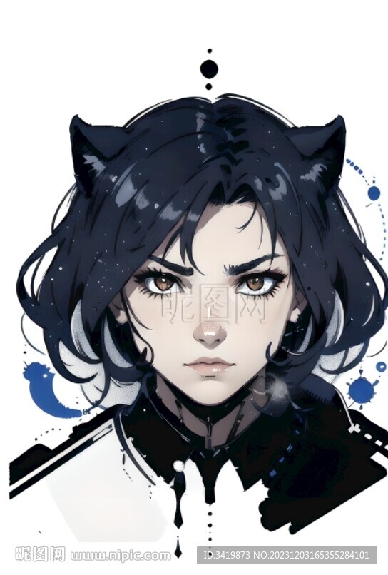 动漫卡通女性头像猫耳女孩