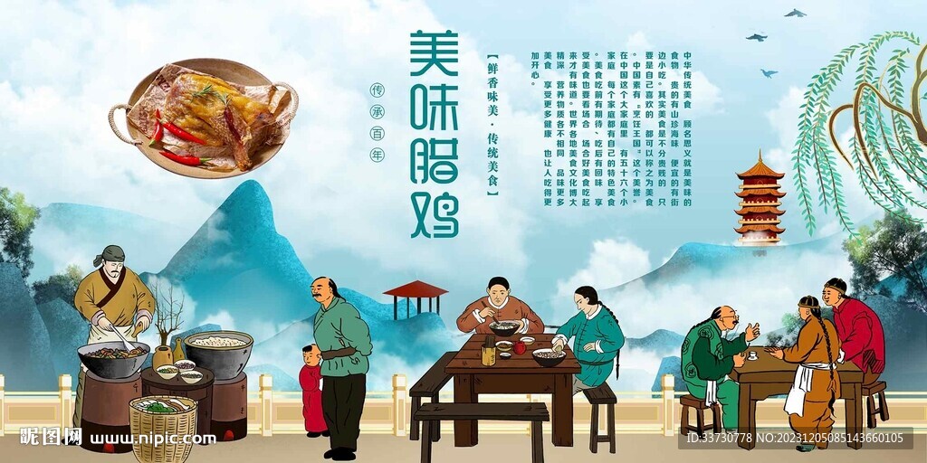 腊鸡背景墙