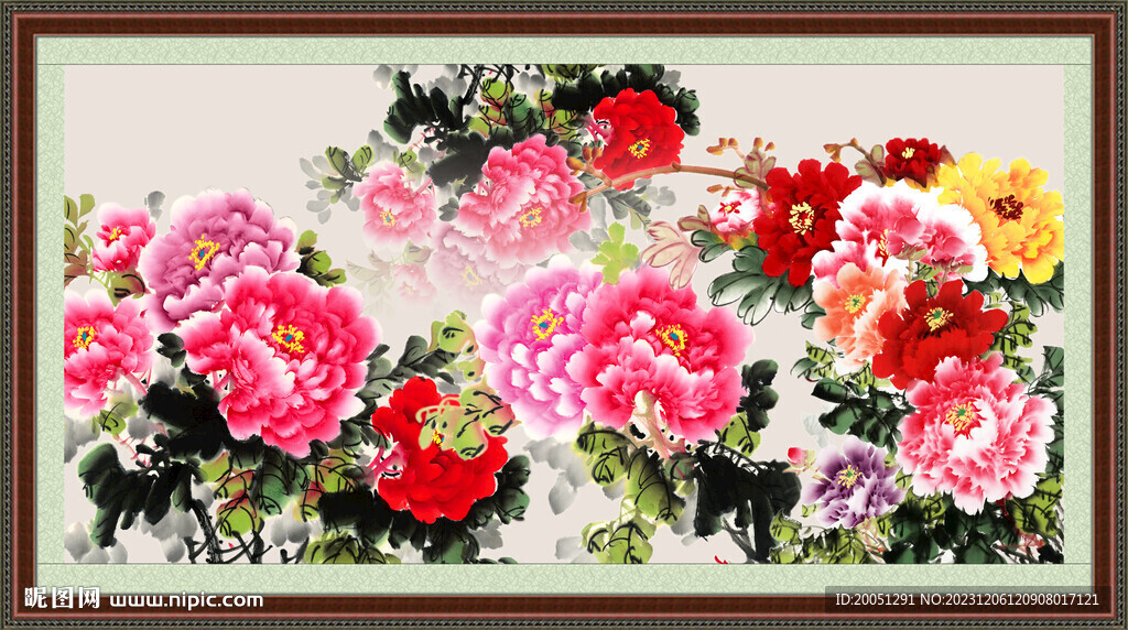 国画牡丹 