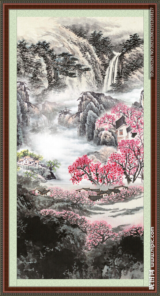 山水竖幅