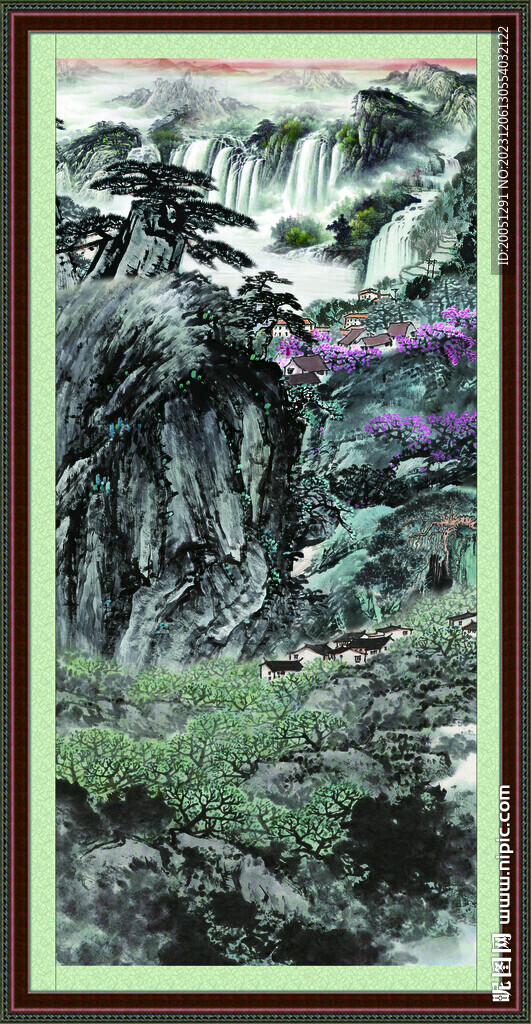 招财山水画 