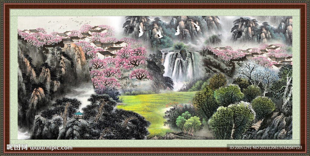 八方聚财山水 
