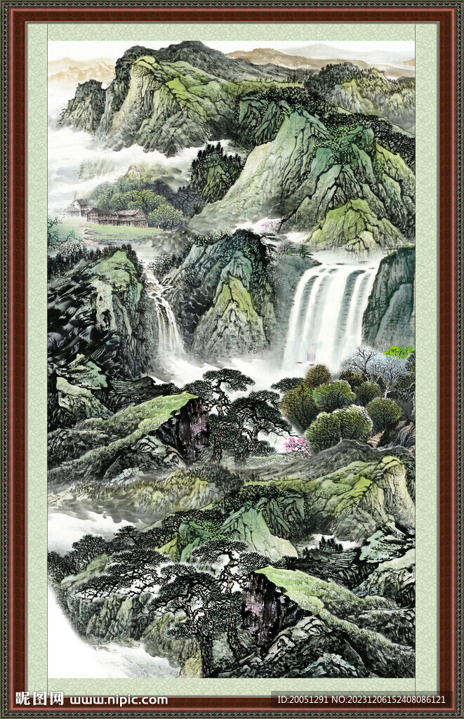 风景画竖幅 