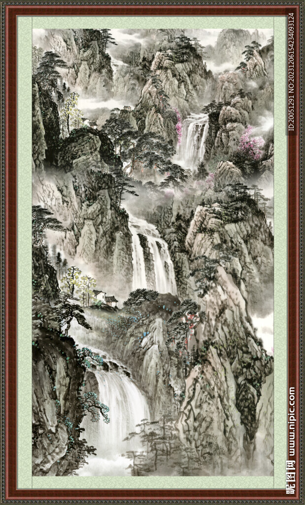 竖式山水画 