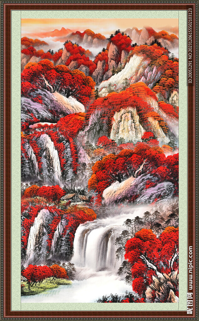 竖式山水画 