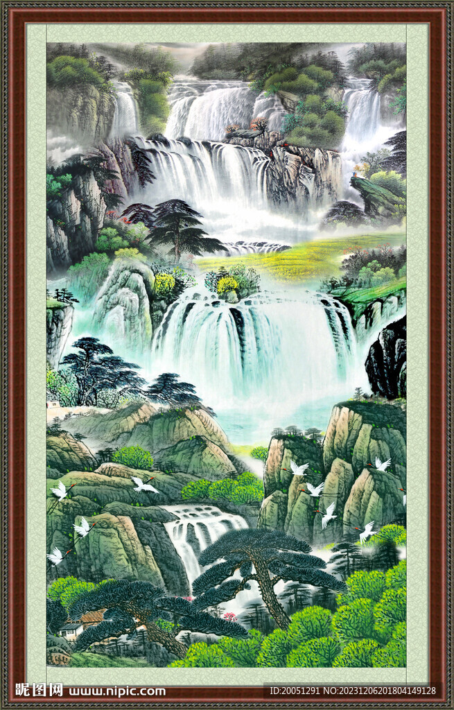 风景画竖幅 