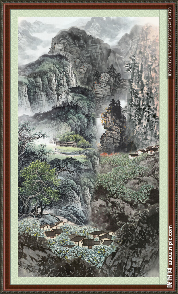 山水竖幅 