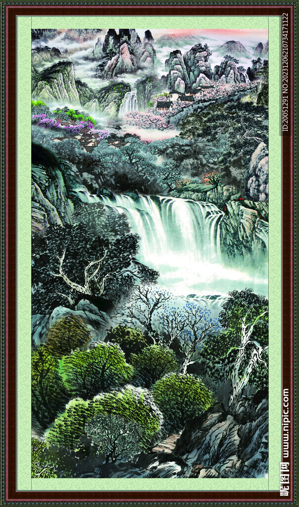 竖幅山水 
