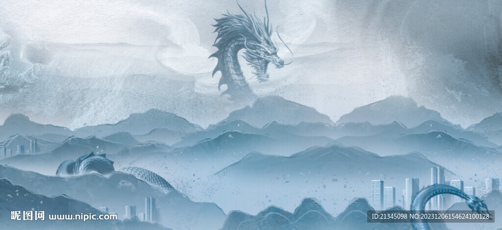 水墨龙主画面