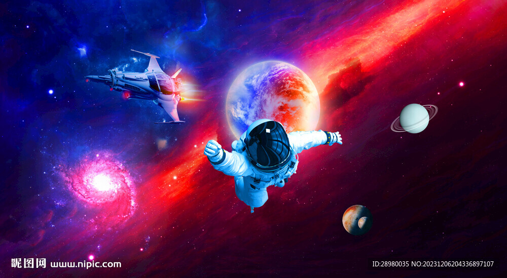 太空人宇宙星空