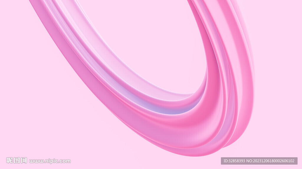 粉色3D立体抽象渐变波浪背景