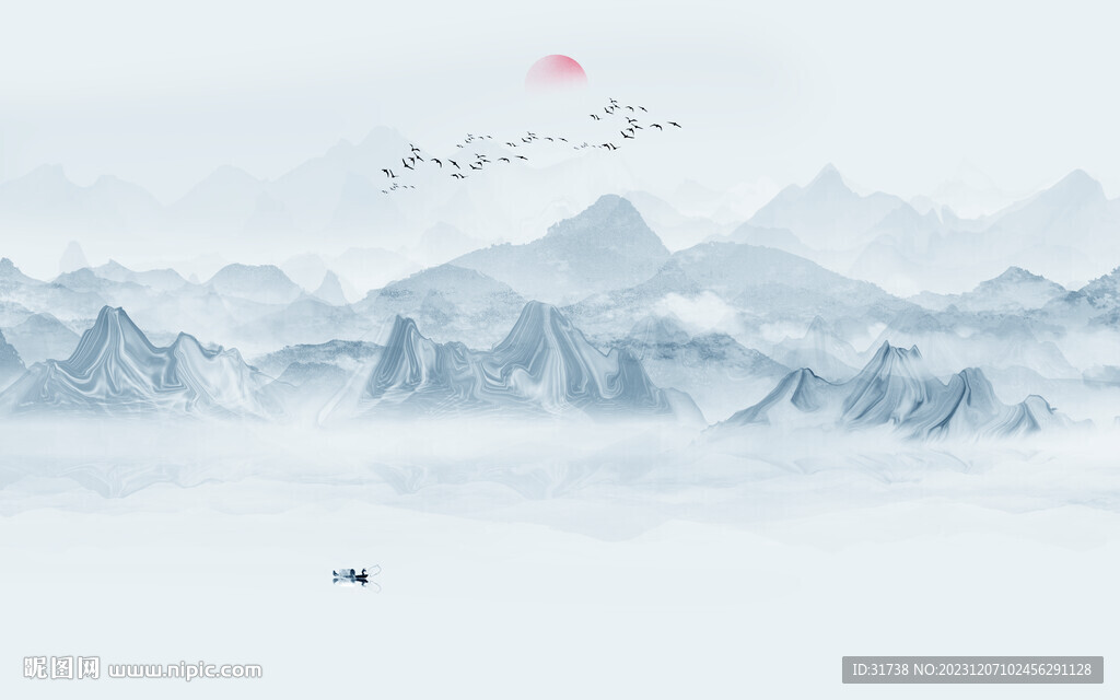 山水水墨画