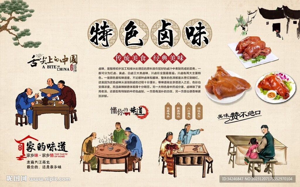 卤味背景墙