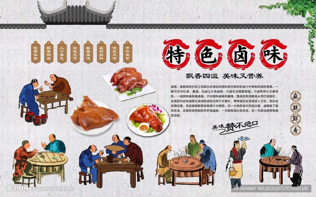 卤味背景墙