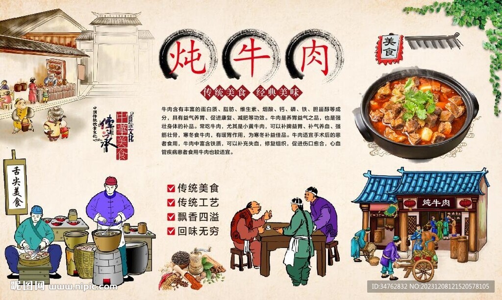 炖牛肉背景墙