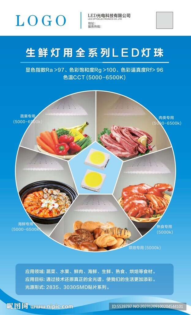 生鲜灯用全系列LED灯珠