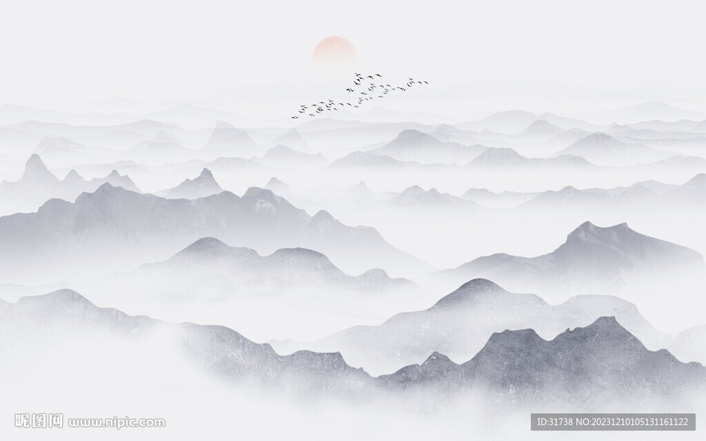 新中式江山如画背景墙
