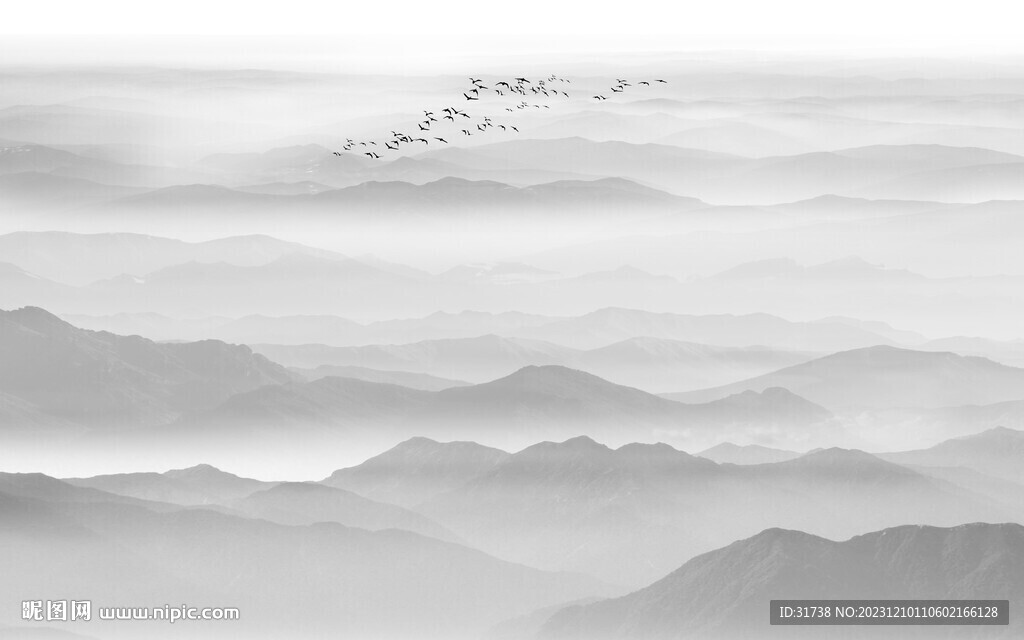 公司前台山水画背景墙