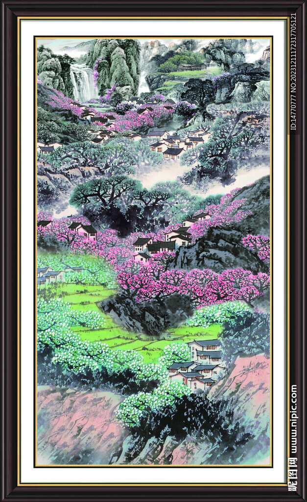 竖幅山水画