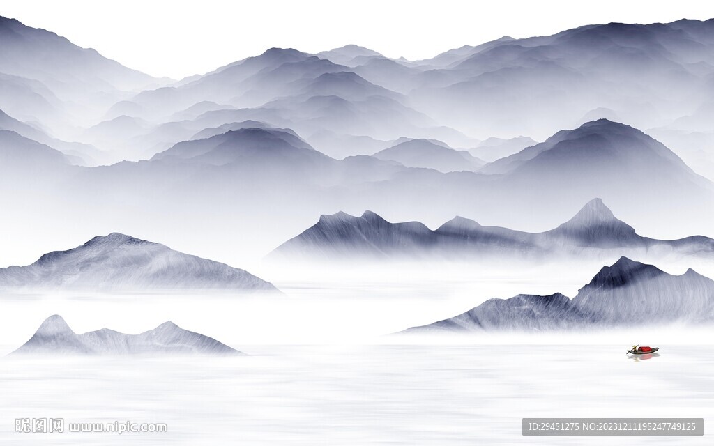 现代 中式高端山水 Tif分层
