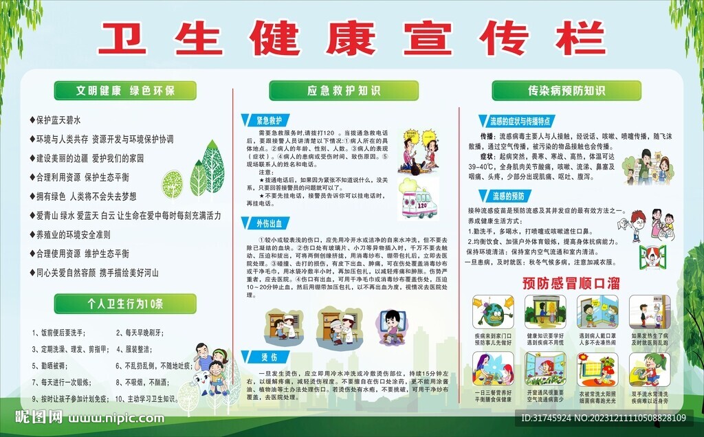 卫生健康宣传栏