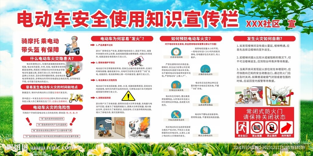 冬季电动车安全使用知识宣传栏