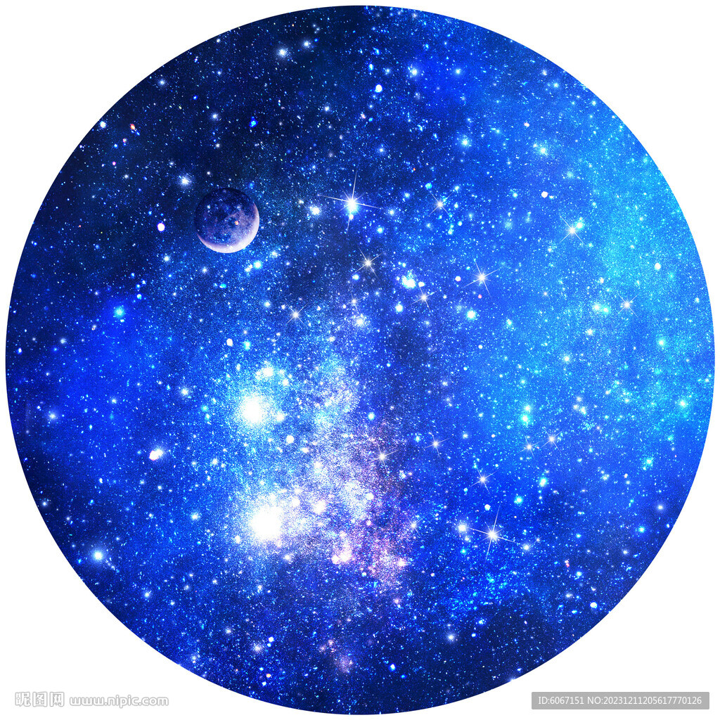 圆形蓝色星空背景