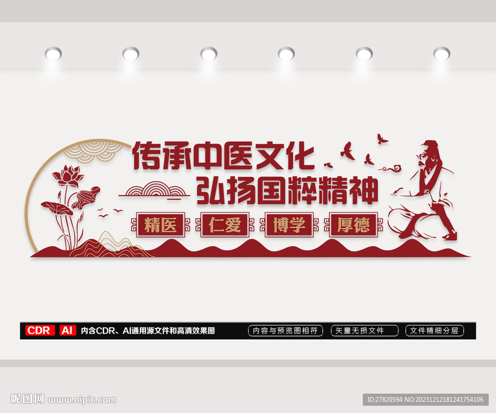 传承中医文化文化墙