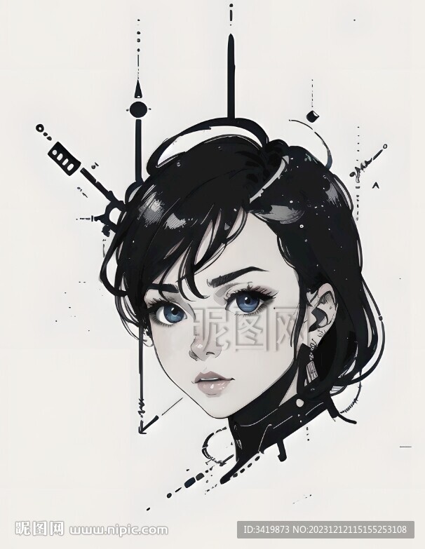 女性动漫头像短发女