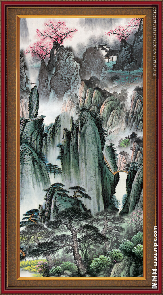 竖幅国画 