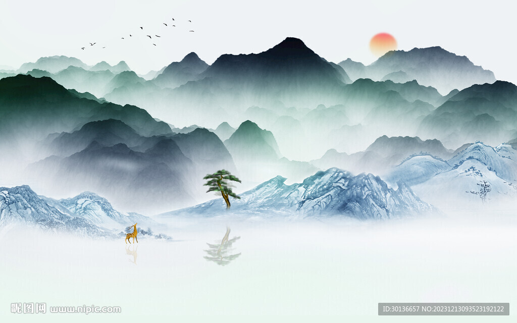人气 高雅清晰山水 tiF分层
