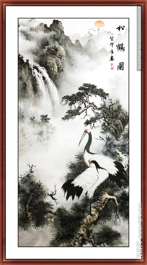 国画松鹤