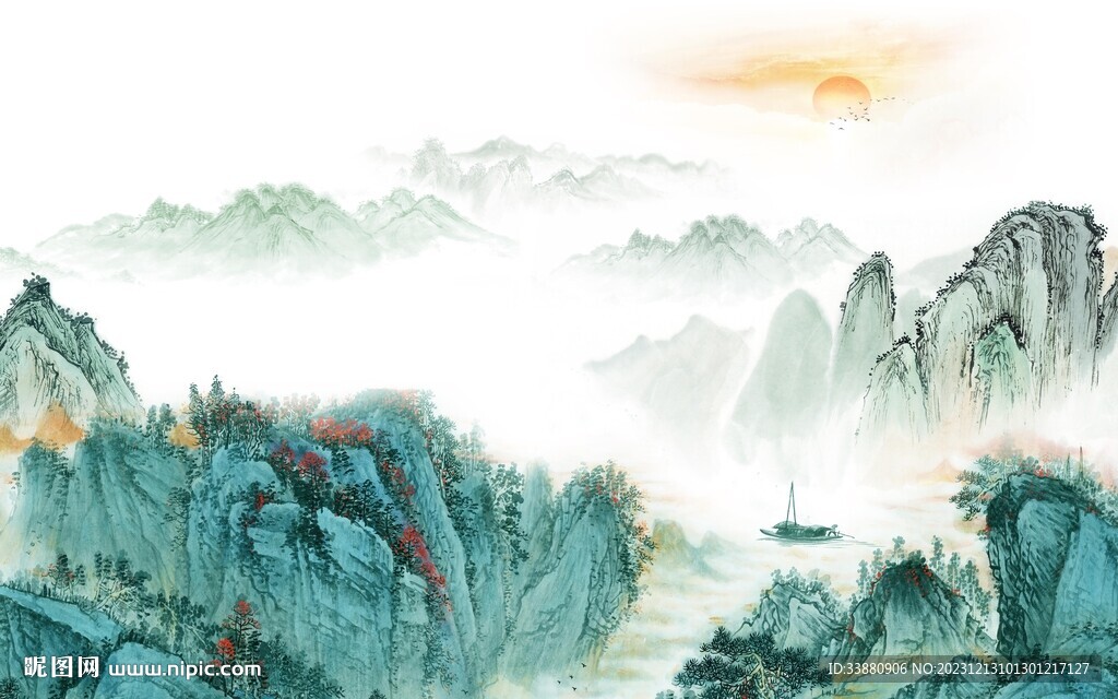 现代 中式新款山水 TiF分层