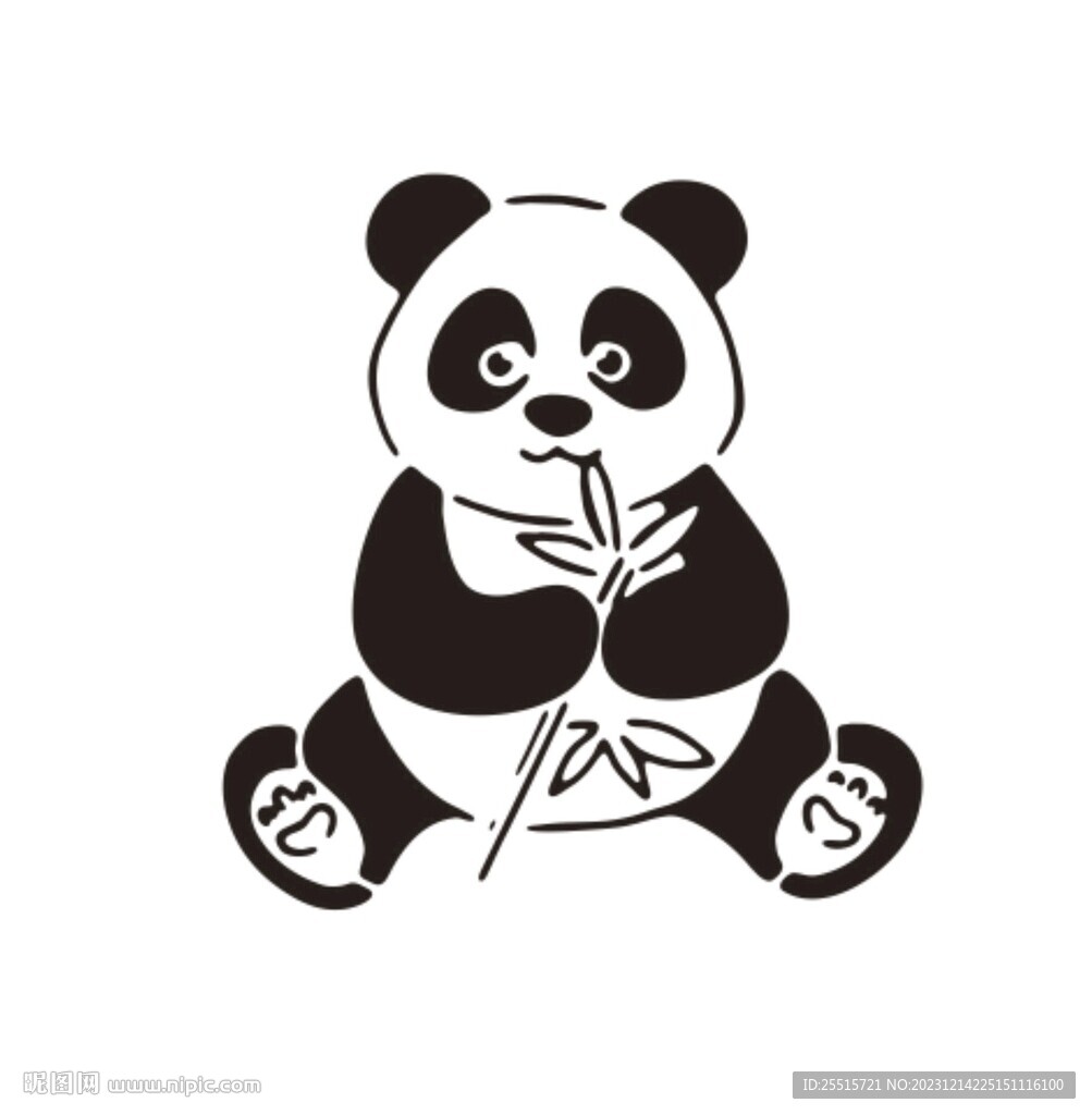 卡通可爱熊猫矢量高清图案