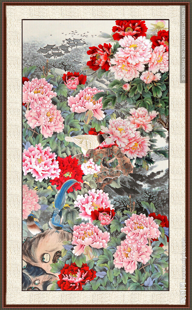 国画牡丹 