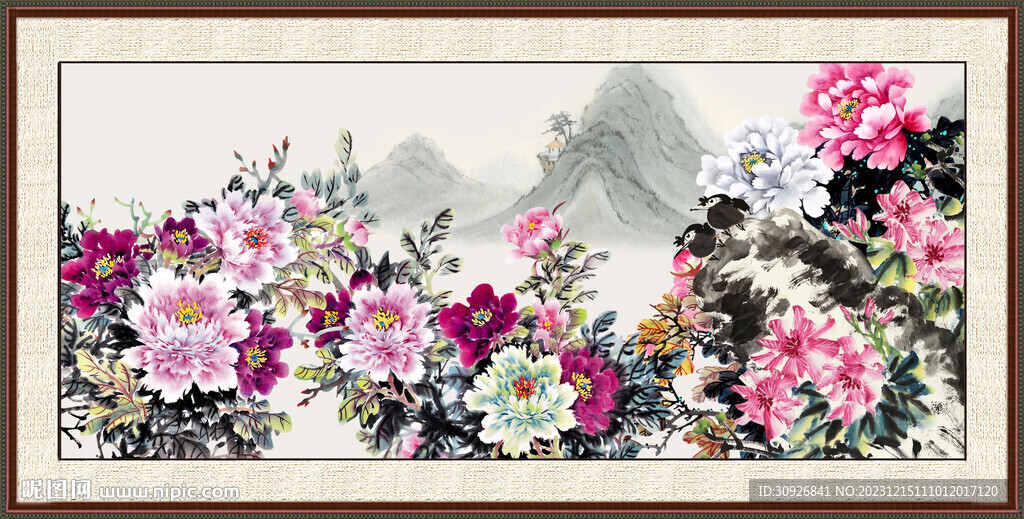 国画牡丹 