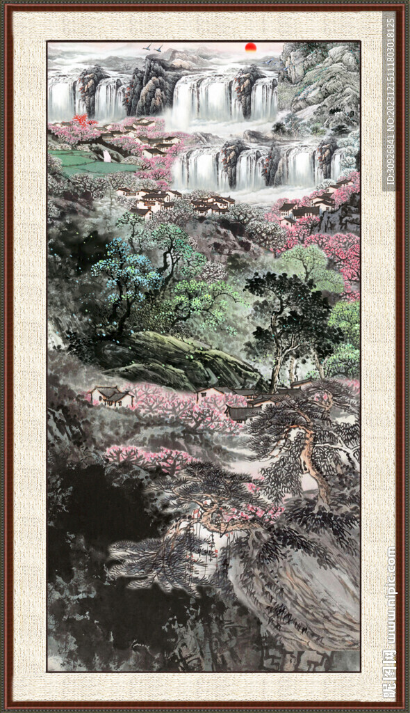 装饰山水画 