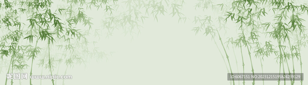 新中式水墨竹林风景背景墙