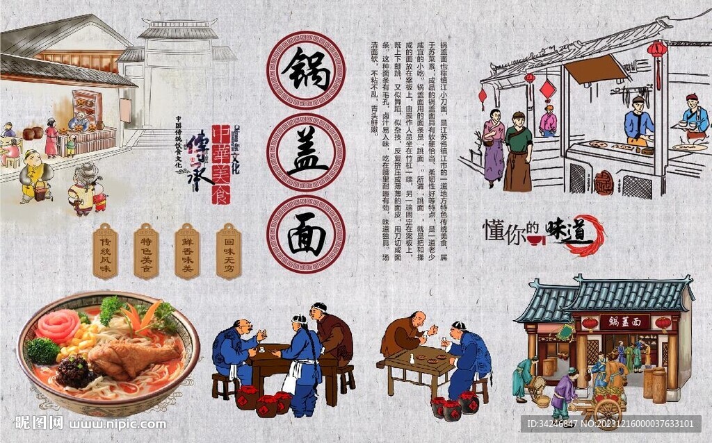 锅盖面 