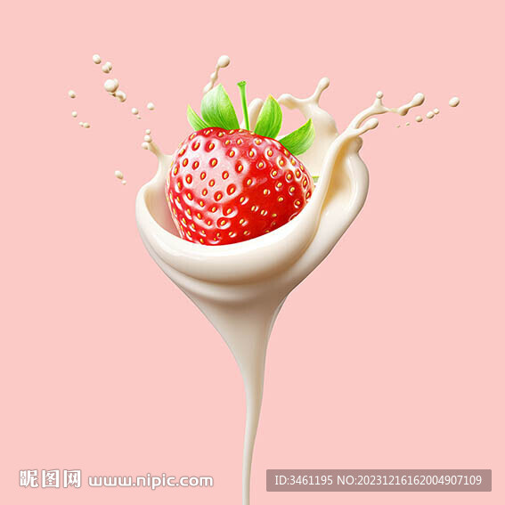 草莓牛奶奶花分层图