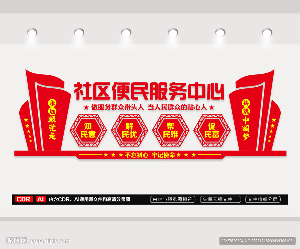社区便民服务中心文化墙