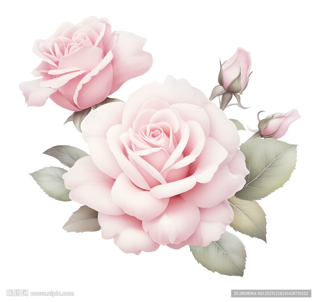 手绘玫瑰花