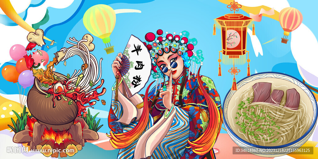 工装牛肉粉背景