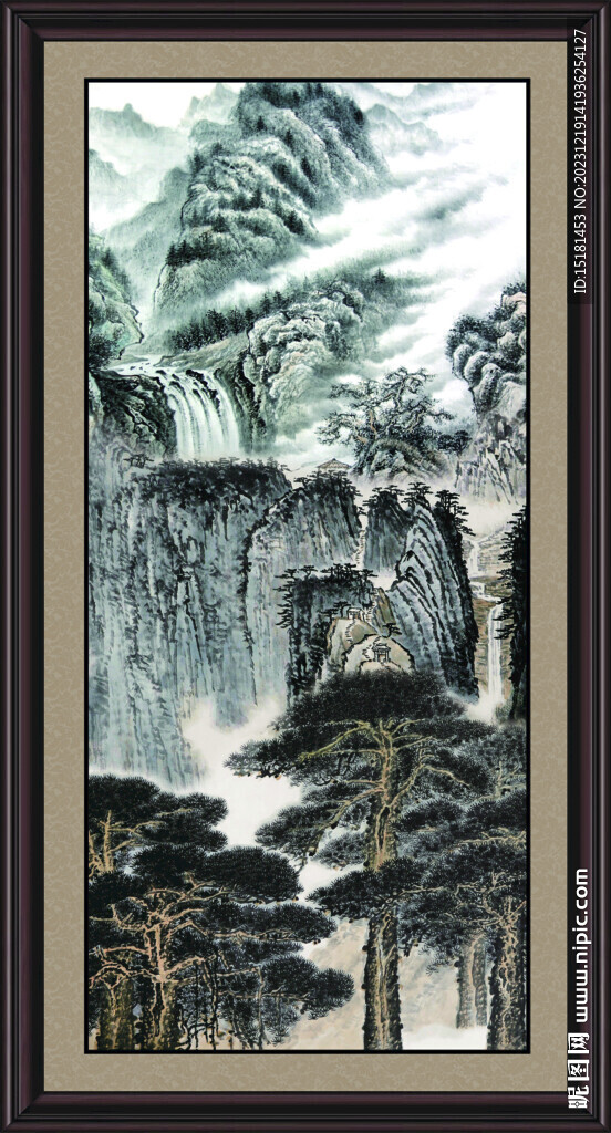 竖幅国画 
