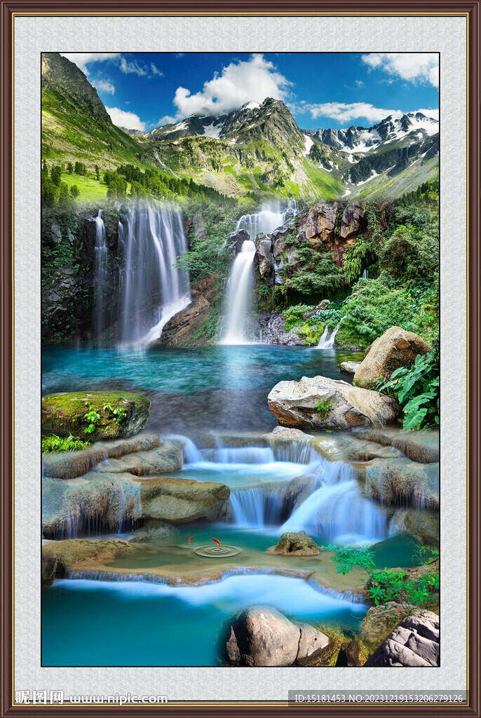 招财山水画 